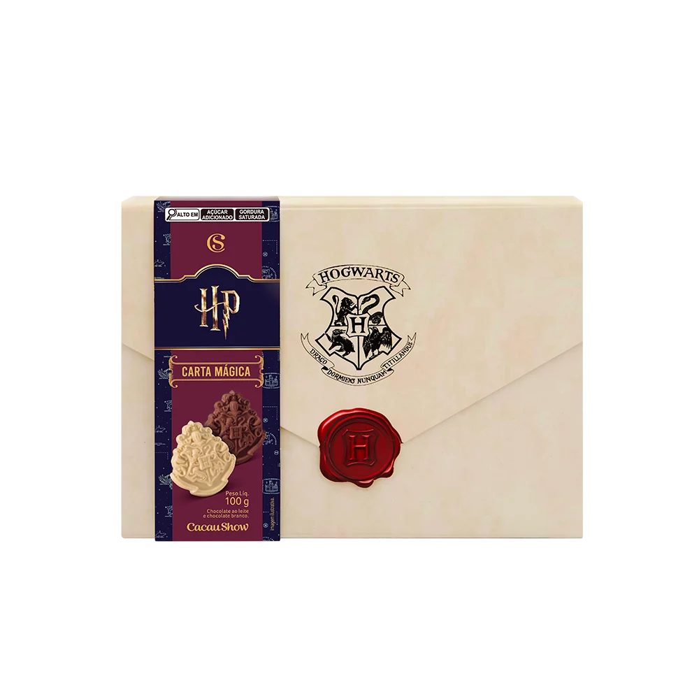 Caixa Carta de Hogwarts com Tabletes 100g